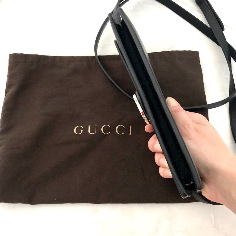 Gucci Black Leather Clutch & Crossbody Flap Wallet - Picture 7 of 12